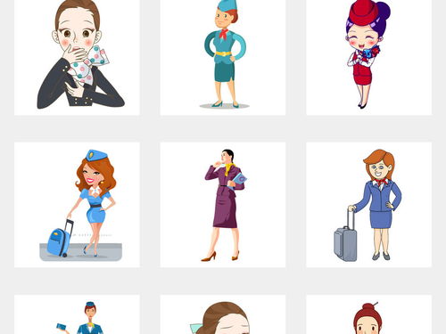 免费商用动漫卡通空姐飞机票促销海报模板素材与人物形象大全下载